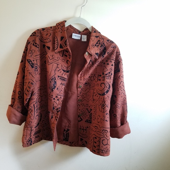 Brown Patterned Jacket - Picture 1 of 5